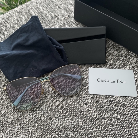 Dior pale gold Society1 butterfly frame sunglasses - Picture 2 of 12